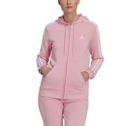 Adidas W 3s Ft FZ HD Felpa con Cappuccio, rosaut/Blanco, M Donna