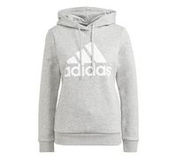 Adidas W Bl FL HD, Felpa con Cappuccio Donna, Medium Grey Heather/White, XL