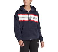 adidas W Bluv Q4 HD TT Top con Cappuccio, Blu Marine, S Donna