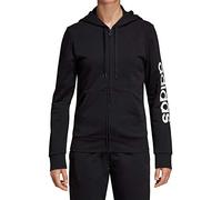 adidas W E Lin FZ HD, Felpa Donna, Black/White, 2XS