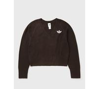 Adidas WMNS ESSENTIALS KNIT V-NECK SWEATSHIRT LONG SLEEVE women Pullovers brown in taglia:S