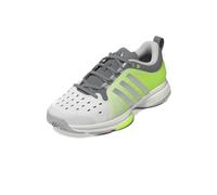 Adidas Women's Court Pickleball Sneaker, White/Silver Metallic/Lucid Lemon, 9