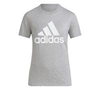 Adidas Women's Essentials Logo Tee, Medium Grey Heather/White