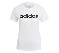 adidas womens Linear T-Shirt White/Black Small