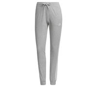 Adidas Women's Standard Essentials Single Jersey 3-Stripes Pants, Medium Grey Heather/White, X-Small