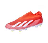 Adidas X Crazyfast League - Stivali da Ginnastica Senza Lacci, Unisex, Rosso Bianco Giallo, 44 EU