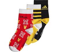Adidas, X Disney Mickey Mouse Socks 3 Pairs, Calzini, Nero/Migliore Scarlatto/Oro Audace, Kxxl, Unisex-Bambino
