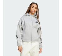 Adidas Z.n.e. Full-zip female Felpe con cappuccio - Grigio - Poly Mesh - Foot Locker Grey 32/XXS