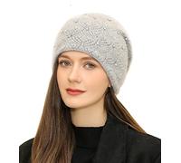 Adigaber Donne Slouchy Berretti Lungo Caldo Elegante Beanie Cappelli Invernali con Pregiata Decorazione di Strass Taglia Unica