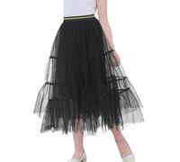 Adigau Gonna a mezza lunga da ragazza, in tulle, gonna da principessa, per bambini, ragazza, gonna a tutù in chiffon, vita elastica, per matrimonio, festa di compleanno, B3., 6-7 Anni
