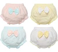 Adigau Mutandine in cotone per bambine e ragazzi, set di 4 Bloomer, copripannolino con volant neonato, pantaloncini da pigiama intimo per bambini, A1., 2- 3 anni