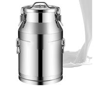 Adima 201 Lattiera Ermetica in Acciaio Inox Lattine Di Latte Secchio Per Il Trasporto Del Latte Con Coperchio Sigillato E Maniglia Singola per latte e vino liquido,76L
