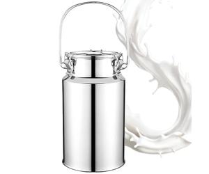 Adima 201 Secchio Bricco per latte in acciaio inox con coperchio sigillato resistente Contenitore da Trasporto in Acciaio Inossidabile per Conservare Liquidi E Solidi,15L