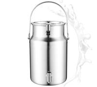 Adima 304 Caraffa per latte in acciaio inox Lattine Di Latte con Coperchio Sigillato Lattina per Latte con Coperchio Sigillato per il trasporto di vino, olio, succhi di frutta,5L
