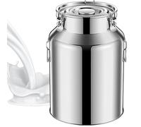 Adima Barili Di Trasporto Del Latte 201 Caraffa per latte in acciaio inox Lattina per Latte con coperchio sigillato resistente Contenitore Del Latte per L'Uso nelle Cucine Rurali E Domestiche,5L