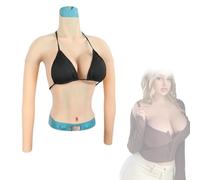 Adima Mezza Piastra del Corpo del Silicone Realistico della Coppa E/G Tette Finte con Manica, Forme del Seni Enhancer per Mastectomia Cosplay,Color3,E Cup