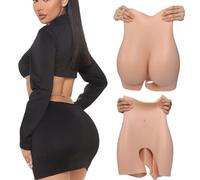 Adima Natural Look Silicone Butt Pants Open Gusset Body Shaper Pantaloncini Donna Hip Enhancer Crossdressing Mutandine,Marrone,One Size