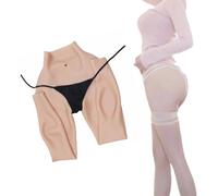 Adima Pantalone in Silicone Realistico con Finta Vagina Crossdressing Silicone Caviglia Pantalone Hip Enhancer per Transgender Drag Queen,Avorio,Basics