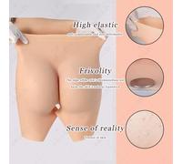 Adima Pantaloni di Sollevamento del Culo in Silicone Completo Hip Enhancer Crossdresser Fake Butt Panty Butt Hip Pads Mutandine Croth Aperte per Le Donne,Natrual,1.2CM
