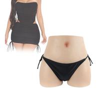 Adima Pantaloni in Silicone Fake Butt Vagina Shaper Mutandine Hip Enhancer Panty per Crossdresser Transgender Drag Queen,White(Upgrades),One Size