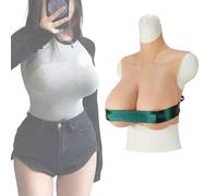 Adima Pettorale in Silicone Completo Realistico Big Z Cup Forme di Seno Artificiale Collo Alto Tette finte per Mastectomia Cosplay,Color3,Silicone