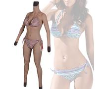 Adima Realistico Silicone Body C Cup Breast Forms Lunghezza alla Caviglia con Braccia Tuta per Crossdressing può Inserire E Fare Pipì,Avorio,c Cup
