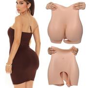 Adima Realistico Silicone Finto Anca Mutandine Cavallo Aperto Anca Enhancer Shapewear Butt Shaper Push Up Panty per Le Donne Crossdresser,Bianca,One Size