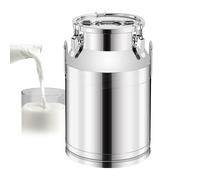 Adima Secchio Per Il Trasporto Del Latte 201 Secchio Bricco per latte in acciaio inox Lattina per Latte Con Coperchio Sigillato E Maniglia Singola per il trasporto di vino, olio, succhi di frutta,28L