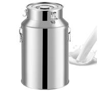 Adima Secchio Per Il Trasporto Del Latte 201 Secchio Bricco per latte in acciaio inox Lattina per Latte con coperchio sigillato resistente per Conservare Liquidi E Solidi,14L