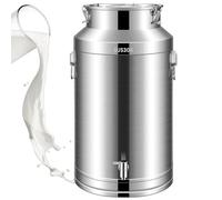 Adima Secchio Per Il Trasporto Del Latte con Coperchio E Rubinetto 304 Secchio Bricco per latte in acciaio inox Lattina per Latte per il trasporto di vino, olio, succhi di frutta,5L
