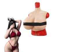 Adima Silicone Big Z Cup Pettorale Realistico Collo Alto Silicone Tette Finte per Mastectomia Cosplay Cotone/Silicone Riempito,Color2,Cotton