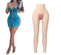 Adima Silicone Caviglia Mutandine Vagina Finta Pantaloni Hip Enhancer Pantaloni Butt Lifter Pant per Transgender Crossdresser Drag Queen,Avorio,Basics