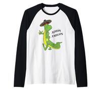 Adios Amigos - Coccodrillo con Motivo Cinco de Mayo Maglia con Maniche Raglan