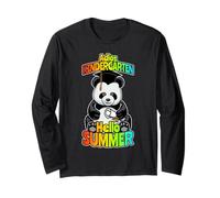 Adios Kindergarten Hello Summer Funny Happy Panda Bear Maglia a Manica