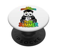 Adios Kindergarten Hello Summer Funny Happy Panda Bear PopSockets PopGrip Adesivo