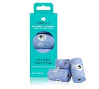 Adios Plastic Sacchetti biodegradabili per escrementi del cane, extra spessi, compostabili, realizzati con amido di mais certificato EN13432, a prova di perdite, colore blu, 8 rotoli, 120 pezzi