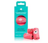 Adios Plastic Sacchetti biodegradabili per escrementi del cane, extra spessi, compostabili, realizzati con amido di mais certificato EN13432, a prova di perdite, colore rosa, 8 rotoli, 120 pezzi