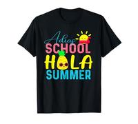 Adios School Hola Summer Citazione Divertente Fine Dell'anno Scolastico Maglietta