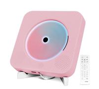 Adirigo Lettore Cd Portatile da Scrivania Con Bluetooth - Lettore Cd da Parete Per Musica Kpop con Altoparlanti Hifi Doppi Integrati Multifunzionale con Telecomando (Rosa)