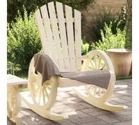 Adirondack Rocking Chairs 2 Pack, Solid Fir Wood Outdoor Swing Chairs for Garden, Patio, Poolside, Ergonomic Design with Wide Armrests, Max Load 110kg per Seat