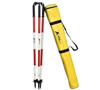 AdirPro Treppiede per rilevamento per prisma - Sgancio a testa a vite - Treppiede in alluminio per pali GPS della stazione totale GPS con gambe telescopiche estensibili - Include borsa per treppiede (rosso/bianco)