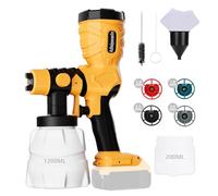 Adisipsoarin 18 V spruzzatore di vernice ad alta velocità per batteria DeWalt 18 V, 2 contenitori, facile da pulire, per la pittura di casa, mobili (solo strumento)