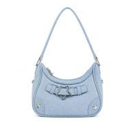 AdiStylinno Borse a tracolla da donna, Y2K Fashion Hobo Bag Cute Star Metal Pattern Soft PU Leather Mini borse piccole ascelle borsa a mezzaluna con chiusura a cerniera, Blu denim, Medium