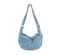AdiStylinno Borse a tracolla in denim da donna, grande capacità, borsa hobo a mezza luna, borsa tote retrò Jean Crescent con tasche multiple e tracolla regolabile, Blu scuro, Taglia unica