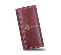 AdiStylinno Portafogli da donna, portafoglio lungo da donna in pelle di grande capacità, portafoglio con chiusura a scatto, portafoglio vintage con cerniera con 8 scomparti per carte di credito, 1