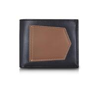 AdiStylinno Portafogli da uomo, portafoglio sottile in pelle con tasca frontale, porta carte di credito, portafoglio bifold sottile con finestra ID e 8 scomparti per carte, Nero , 12 x 9.5 x 1 cm /