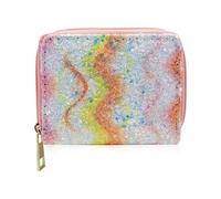 AdiStylinno Portafoglio da donna piccolo, colorato, lucido, piccolo portafoglio con 4 scomparti per carte di credito e 2 scomparti per carte di credito da donna, a, 4.5 x 3.5 x 1 Zoll, Moderno