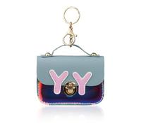 AdiStylinno Portamonete da donna, alla moda, carino, piccolo portamonete con portachiavi, mini portamonete da donna, portachiavi per cambiamento, carte, chiavi, monete, rossetto, Blu, AdiStylinno