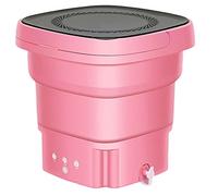 ADITAM Lavatrice Portatile, Mini Lavatrice Pieghevole con Manico, Macchina per la Pulizia Super Silenziosa, Touch Screen e Lavatrice Riutilizzabile per Calzini Biancheria Intima,Rosa Double the
