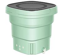 ADITAM Lavatrice Portatile, Mini Lavatrice Pieghevole con Manico, Macchina per la Pulizia Super Silenziosa, Touch Screen e Lavatrice Riutilizzabile per Calzini Biancheria Intima,Verde Double the